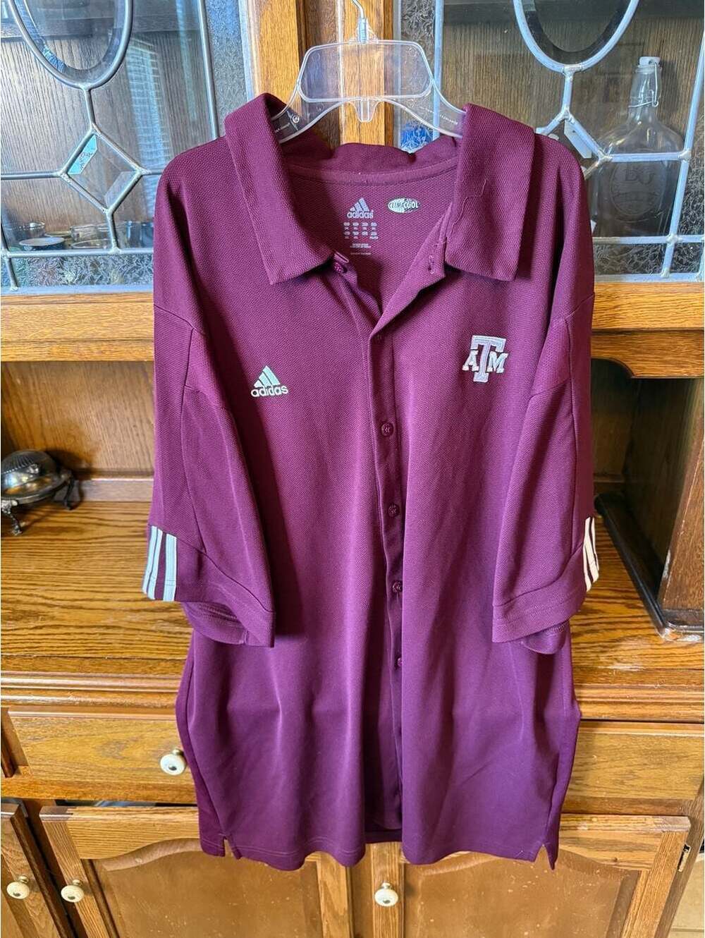 Adidas Texas A&M Aggies Climacool Polo Men’s 2XL Maroon Sideline Coach